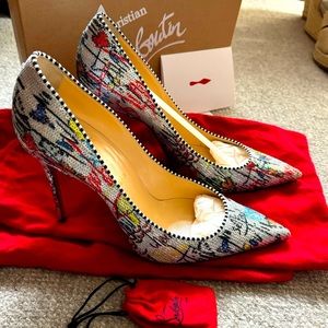 Christian Louboutin pumps, silver, size 41.5